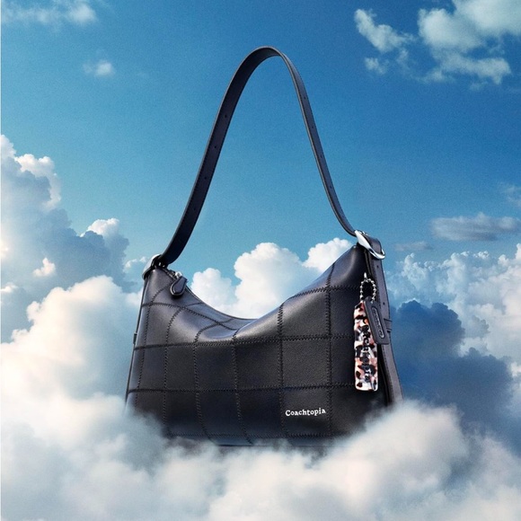 NWT Coachtopia Alter/Ego Shoulder Bag In Checkerboard Upcrafted Leather Black - Picture 2 of 7